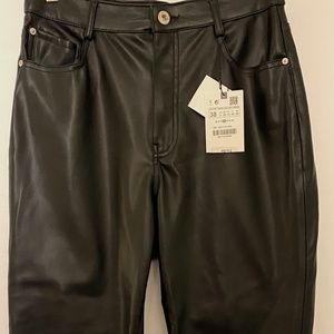 Faux leather mom fit pants